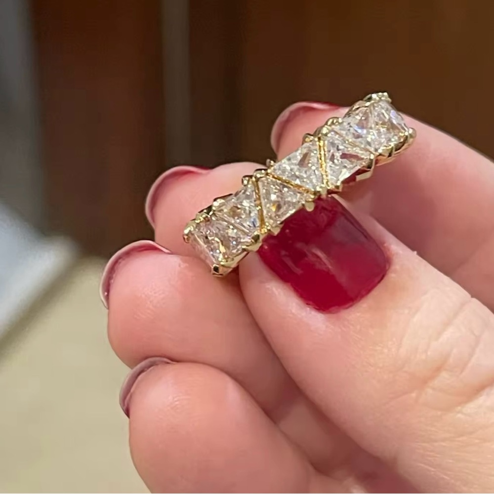 18k 6ct Trillion Eternity Band - Picture 9 of 10